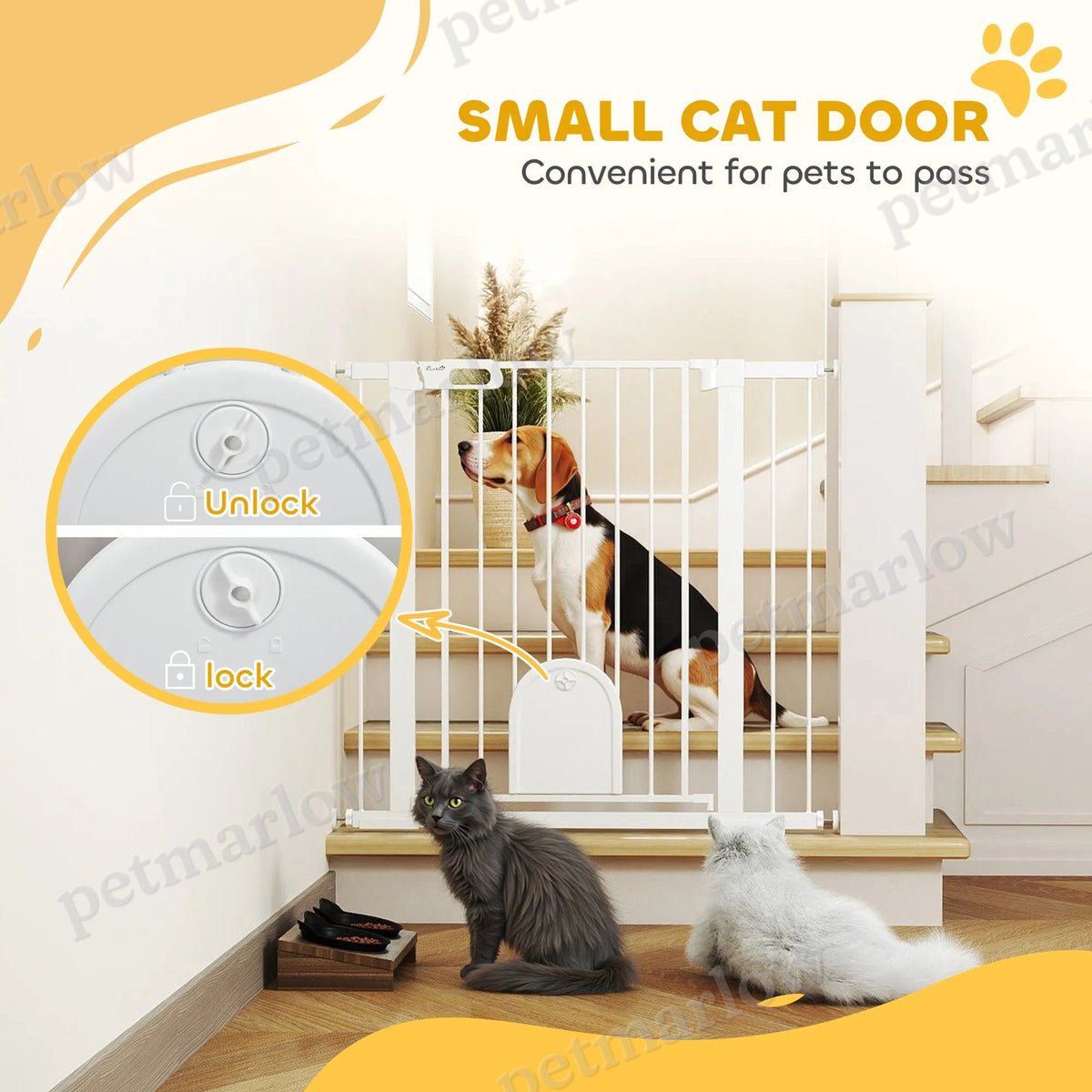 Extra Wide Pet Gate Barrier with Small Door for Dogs – view 6