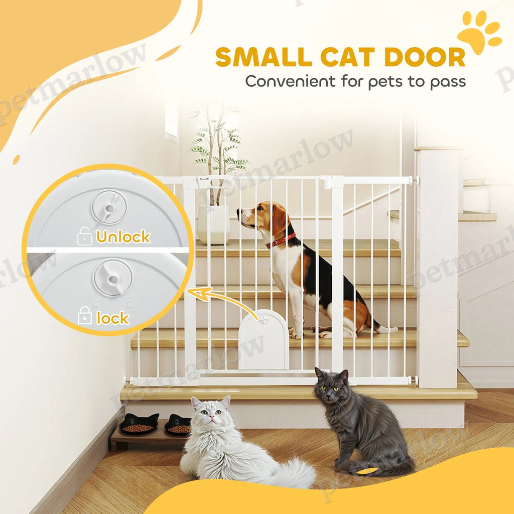 Extra Wide Pet Gate Barrier with Small Door for Safety – view 4