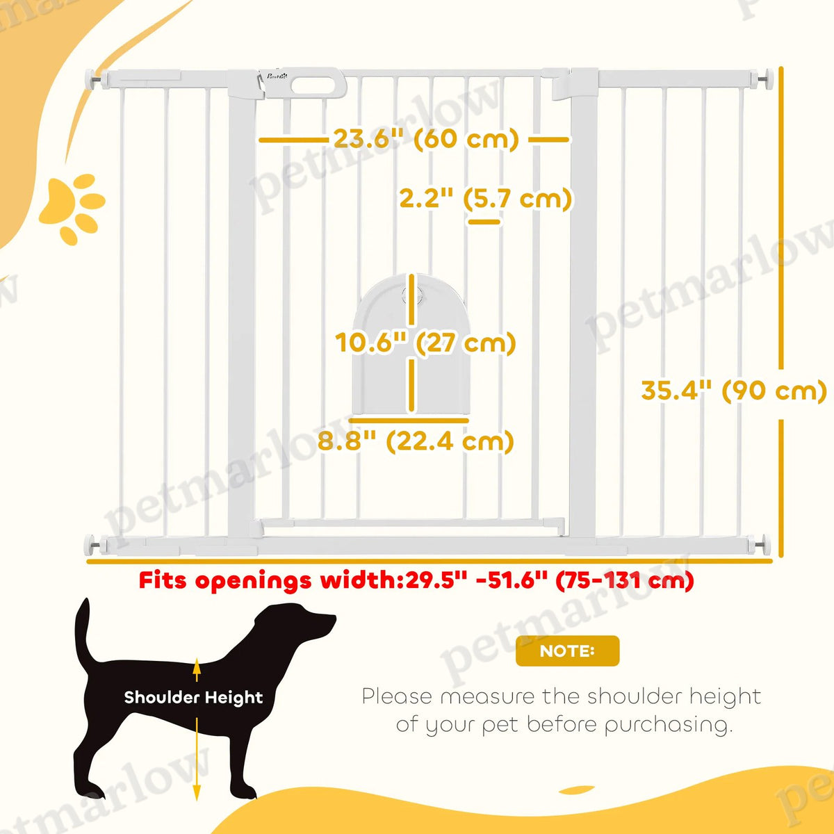 Extra Wide Pet Gate Barrier with Small Door for Safety – view 5