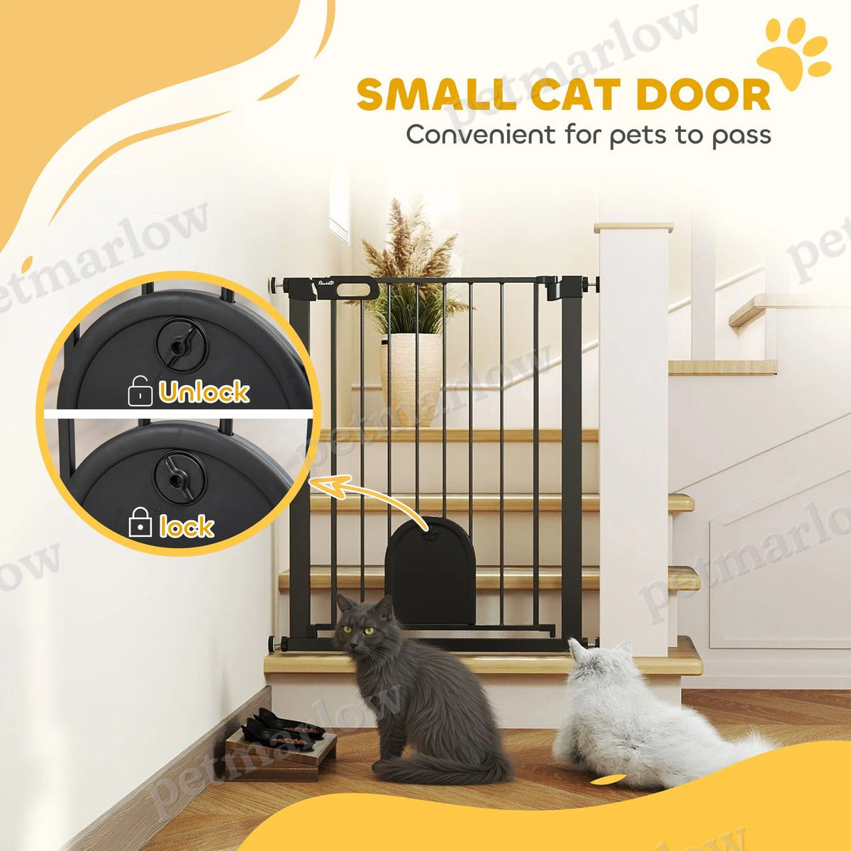 Extra Wide Pet Gate with Small Door for Dogs – view 4