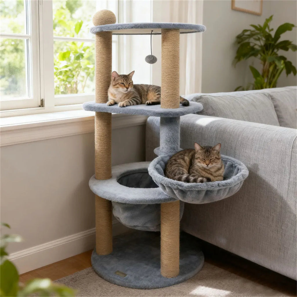 47" Cat Tower for Relaxation and Play in Light Grey – view 10