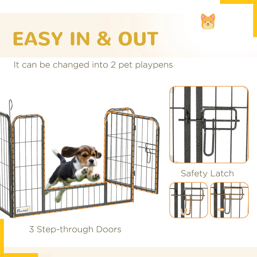 Heavy Duty Dog Playpen for Small and Medium Dogs, Grey – view 7