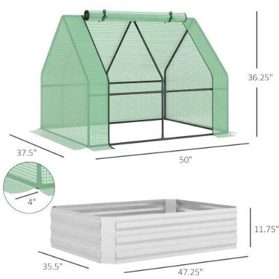 Galvanized Raised Garden Bed With Mini Greenhouse Cover – view 8