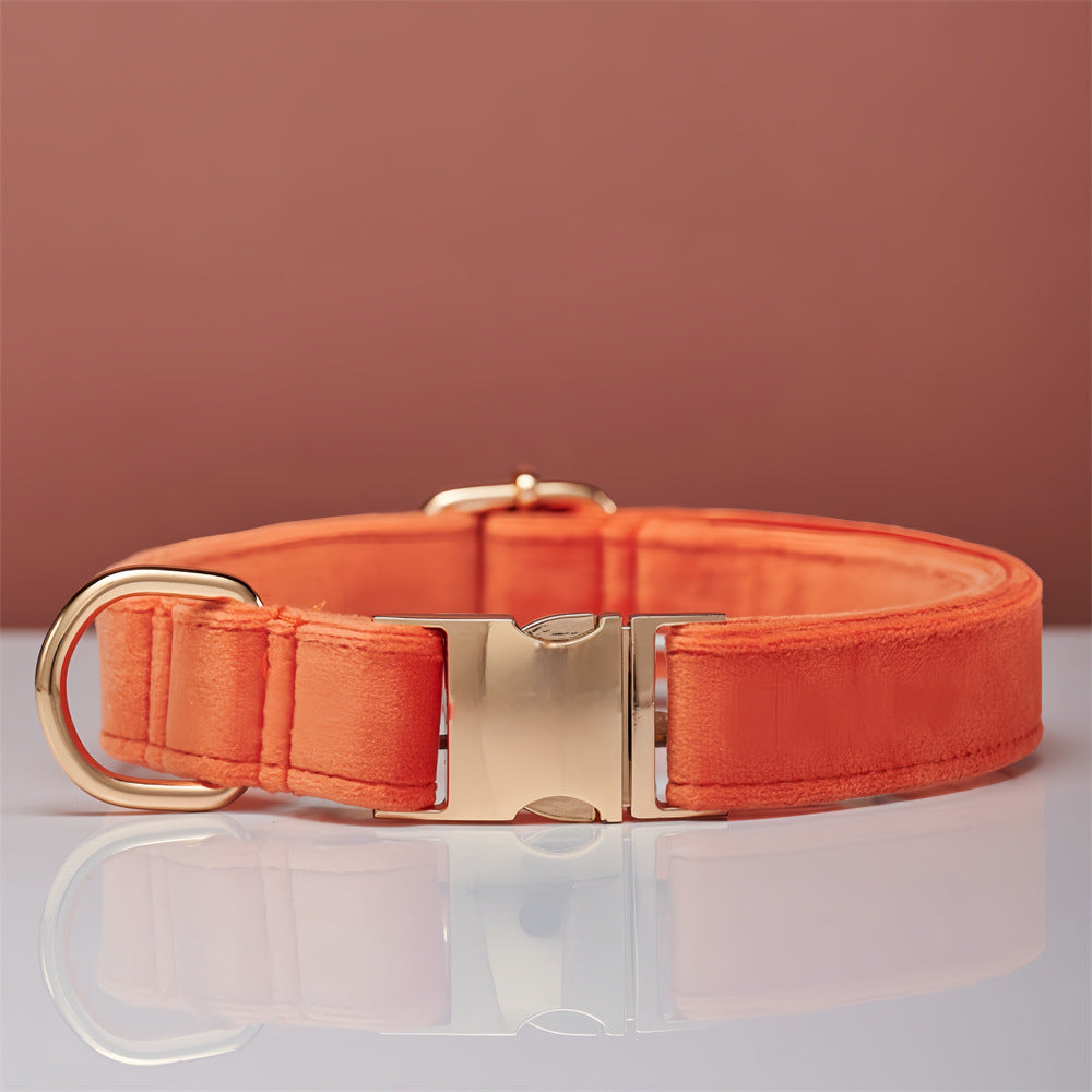 Personalized Velvet Dog Collar and Leash Set with Bow – view 16