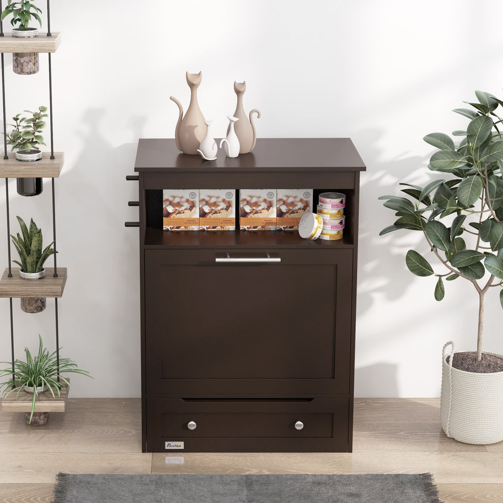 Pet Feeder Station with Storage Cabinet for Dogs – view 9