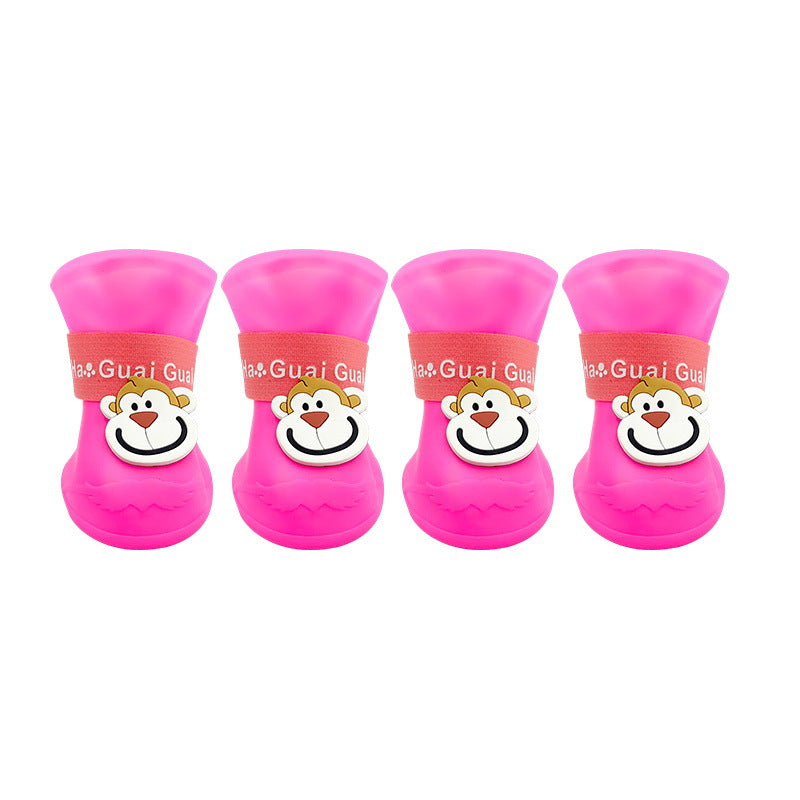 Cartoon Pet Boots Silicone Waterproof Non-slip Soft Bottom Summer Cat Supplies – view 10