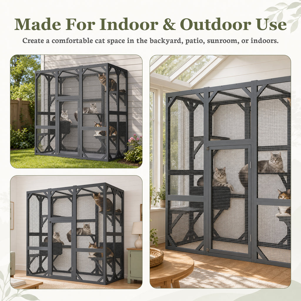 71" Outdoor Cat Enclosure with Waterproof Roof – view 7