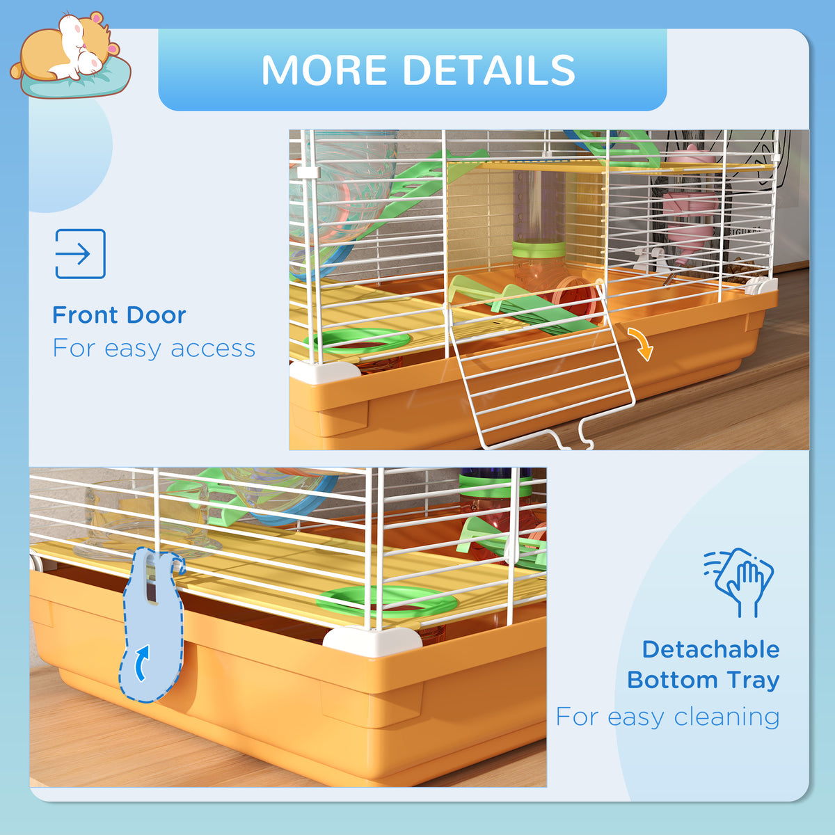 5-Tier Hamster Cage with Exercise Wheels and Tubes