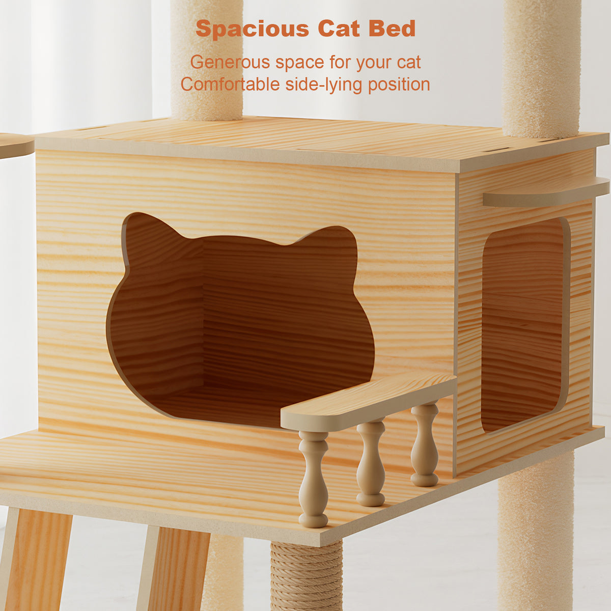59" Modern Cat Tower with Scratching Posts and Perch – view 7