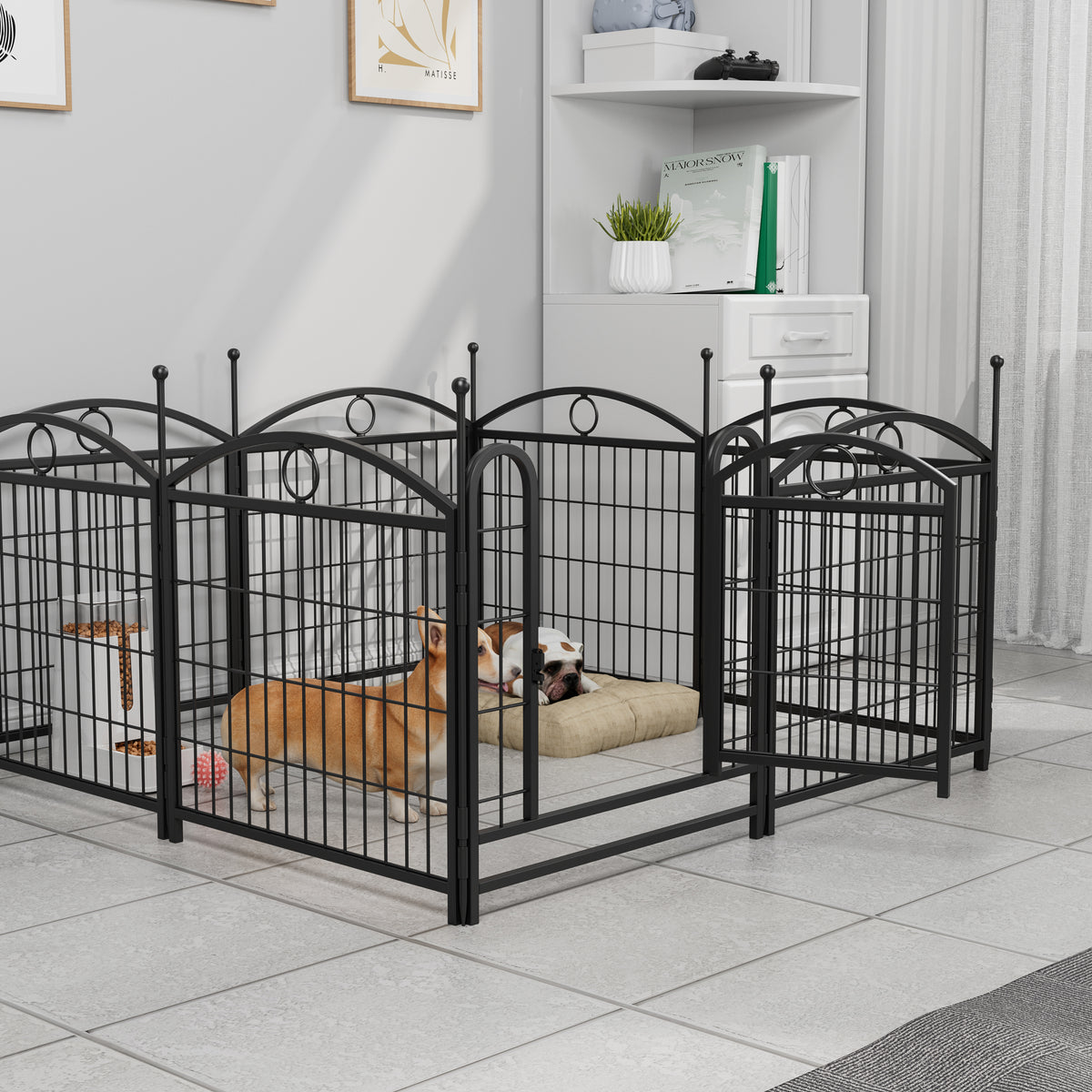 Dog Playpen Indoor 24 Inch Heavy Duty Metal Fence for Pets – view 10