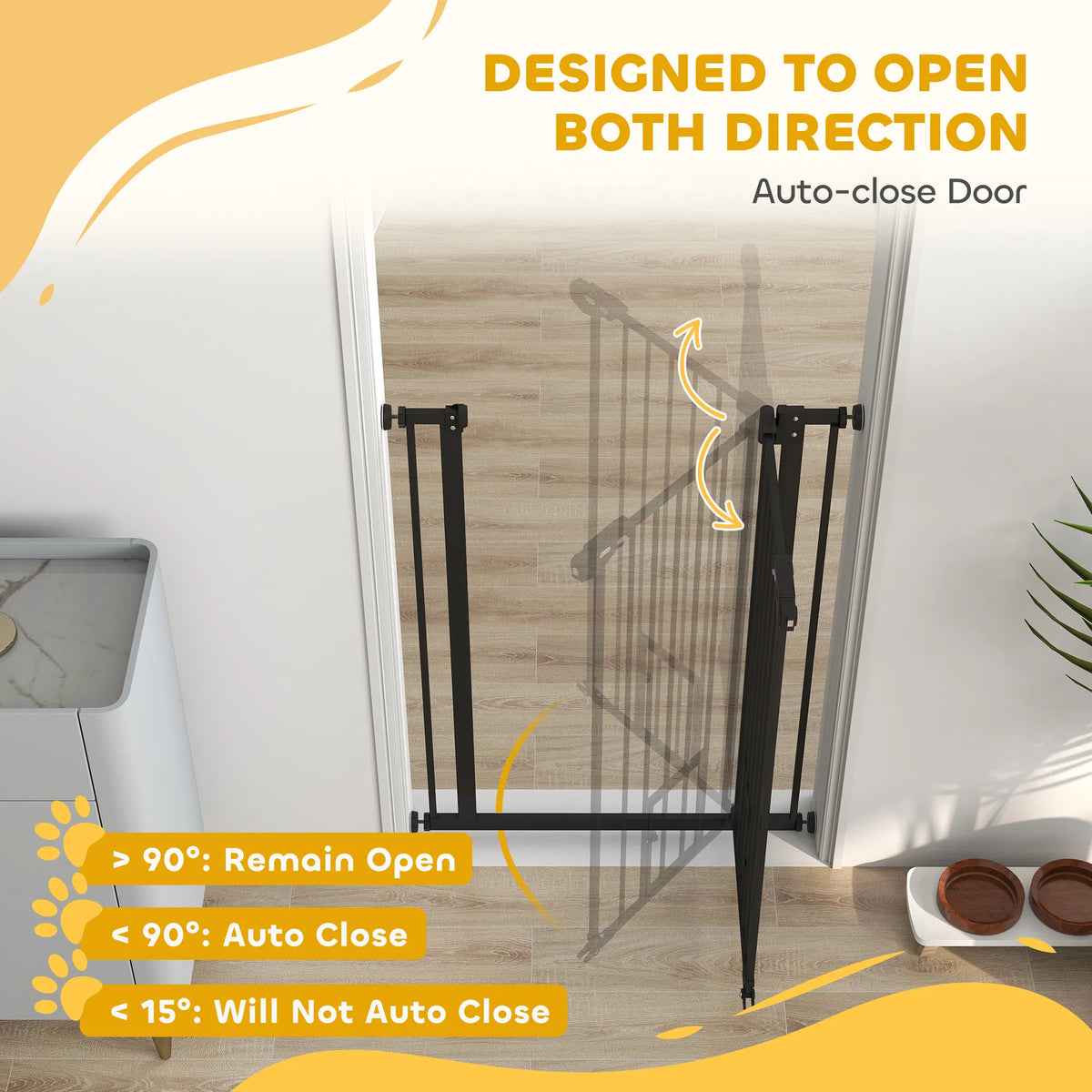 Easy Open Indoor Dog Gate for Doorways and Stairs - Black – view 7