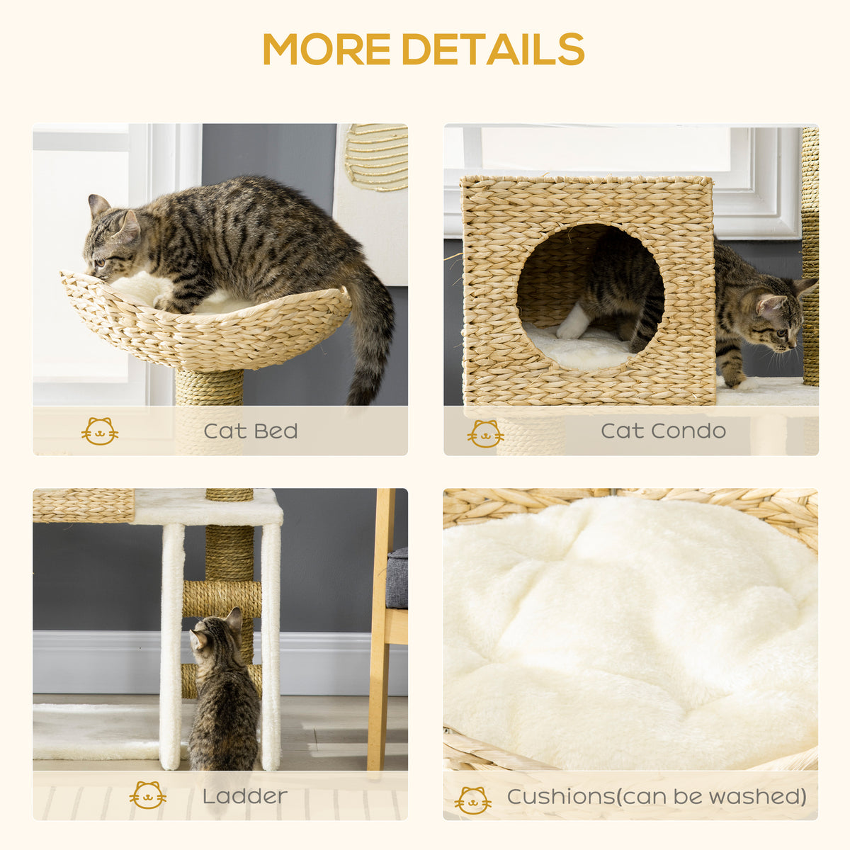Cattail Weave Cat Tree for Indoor Cats – view 8