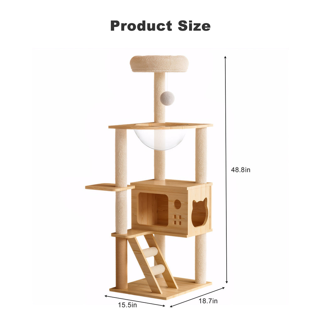 Modern Cat Tower with Scratching Posts and Perch – view 7