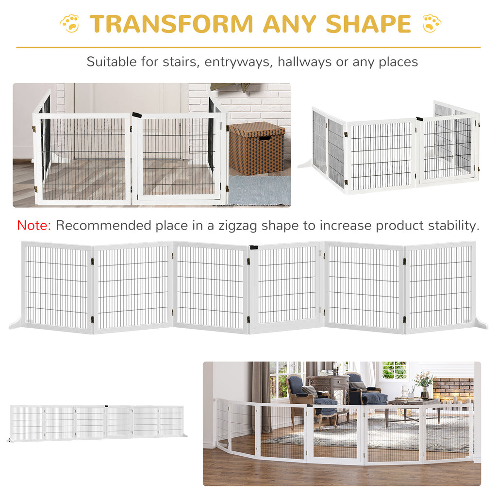Wooden Pet Gate: 6-Panel Folding Safety Barrier for Dogs – view 9