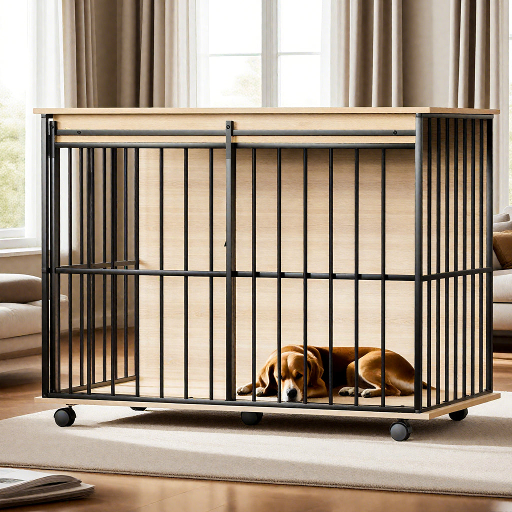Large Wooden Dog Crate Furniture – view 8