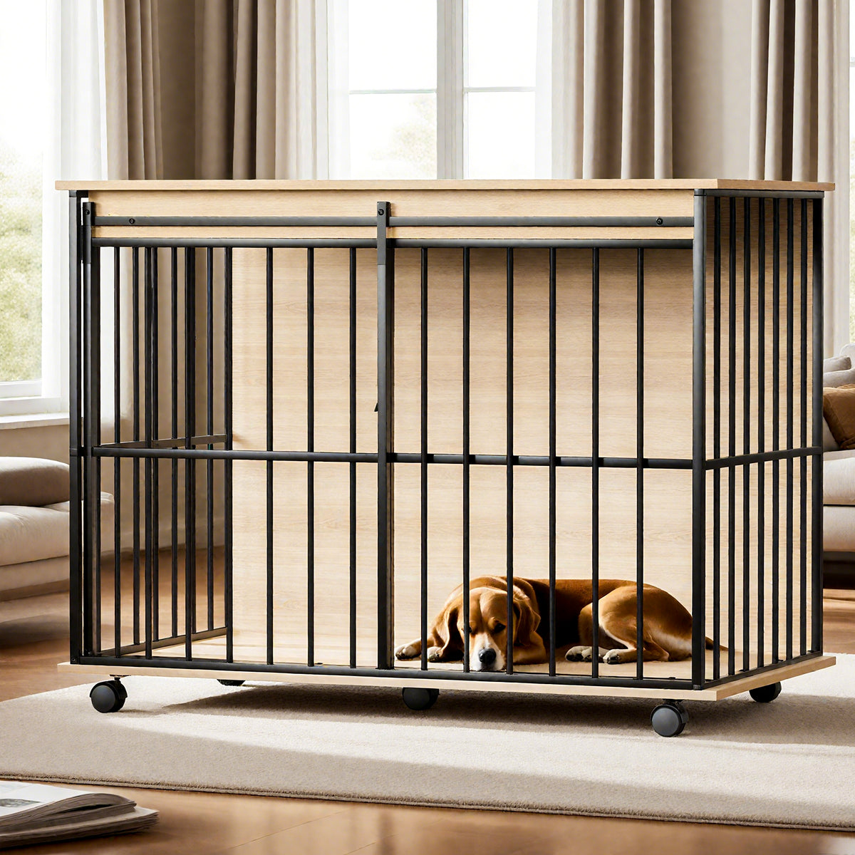 Large Wooden Dog Crate Furniture – view 8