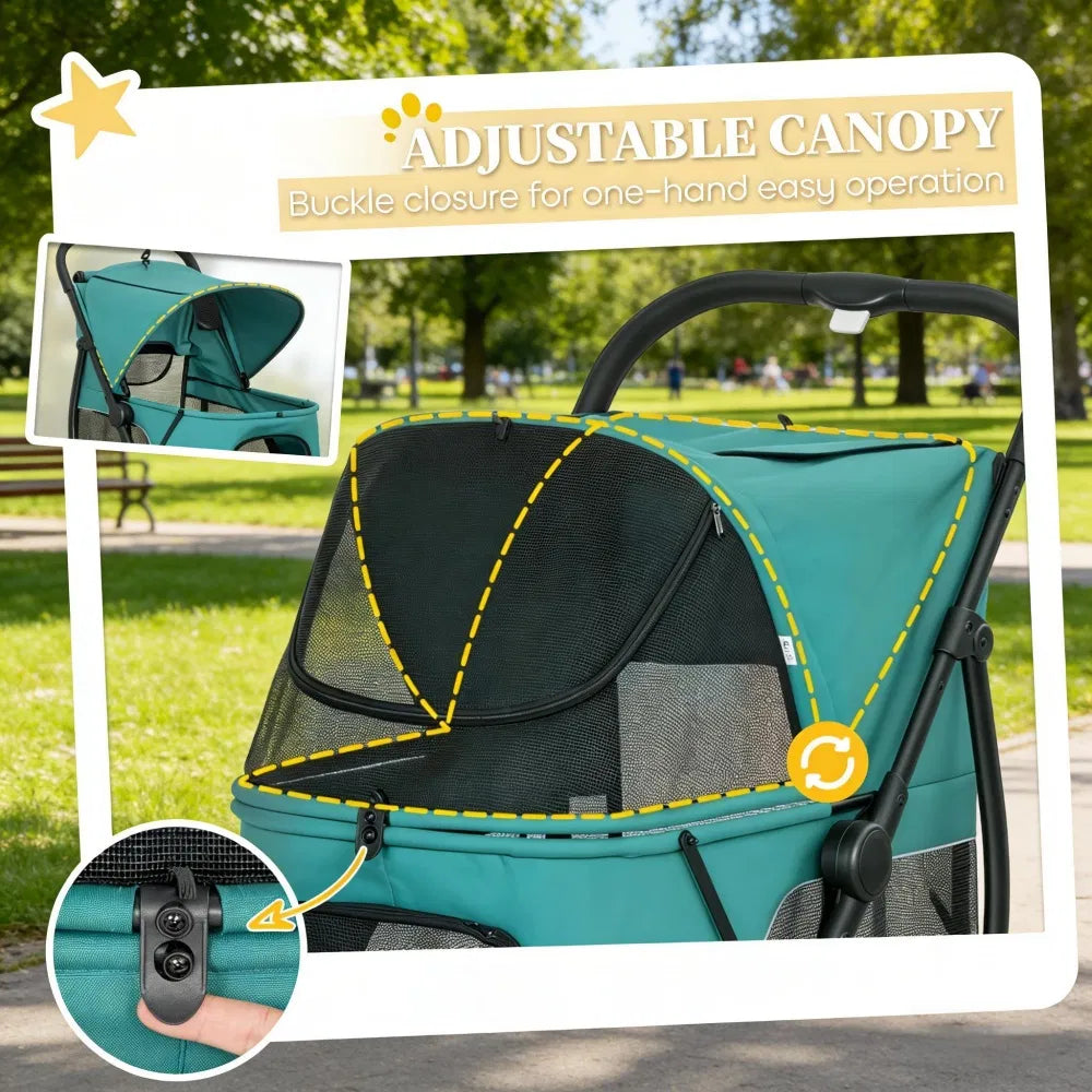 Dog Stroller for Medium Dogs with Panoramic Windows – view 7