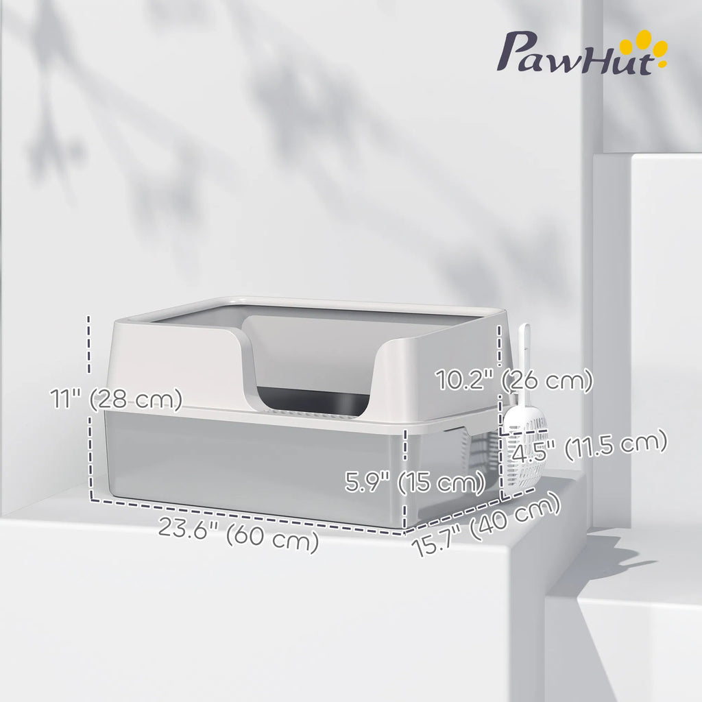 Stainless Steel Cat Litter Box with High Sides for Easy Cleaning – view 7