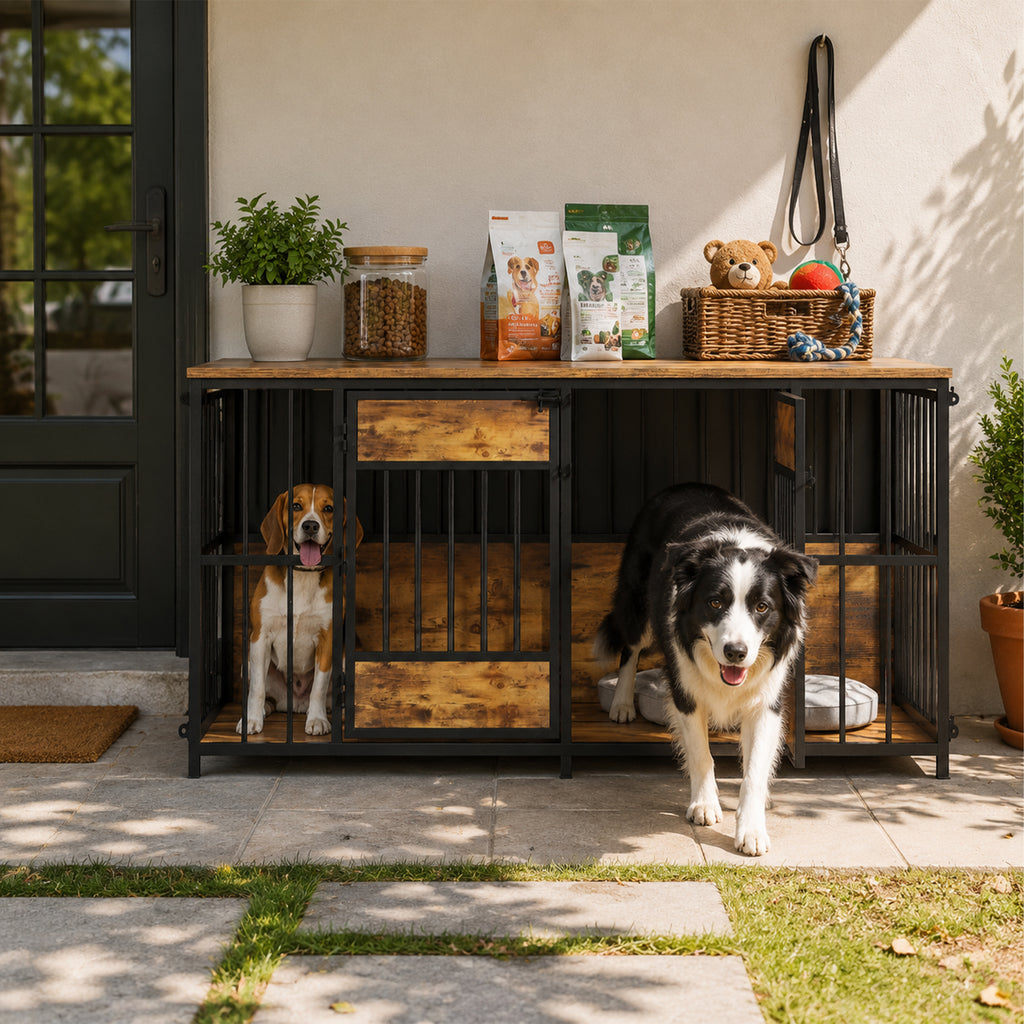 Wooden Dog Crate Furniture with Storage Top for Indoor Use – view 11
