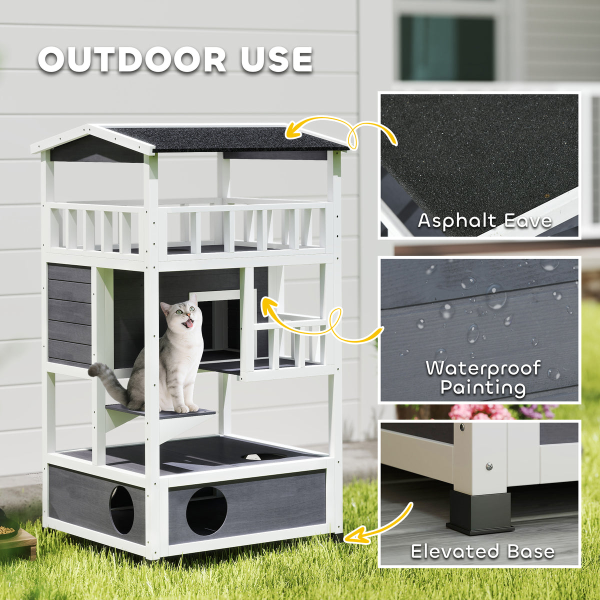 Wooden Outdoor Cat House for Feral Cats – view 8