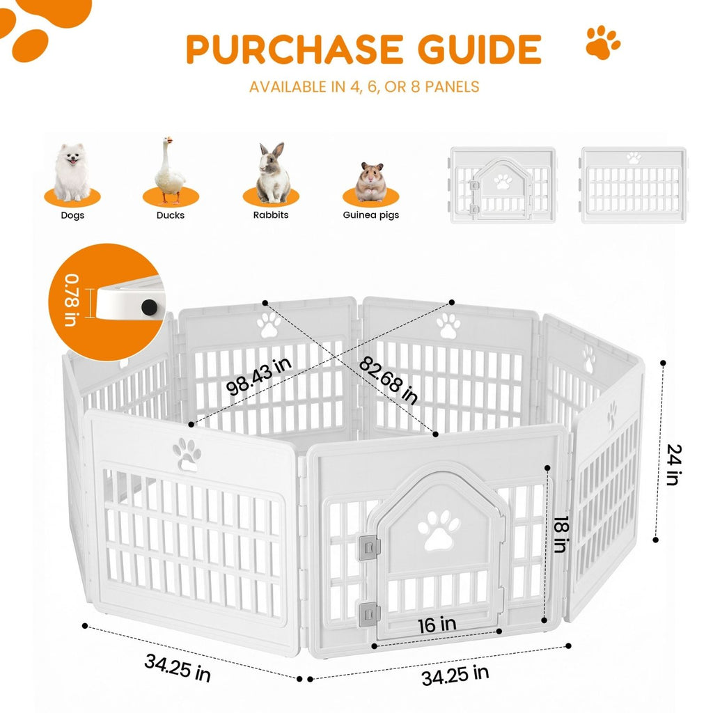 Plastic Pet Guardrails With Movable Enclosure for Small Pets – view 10