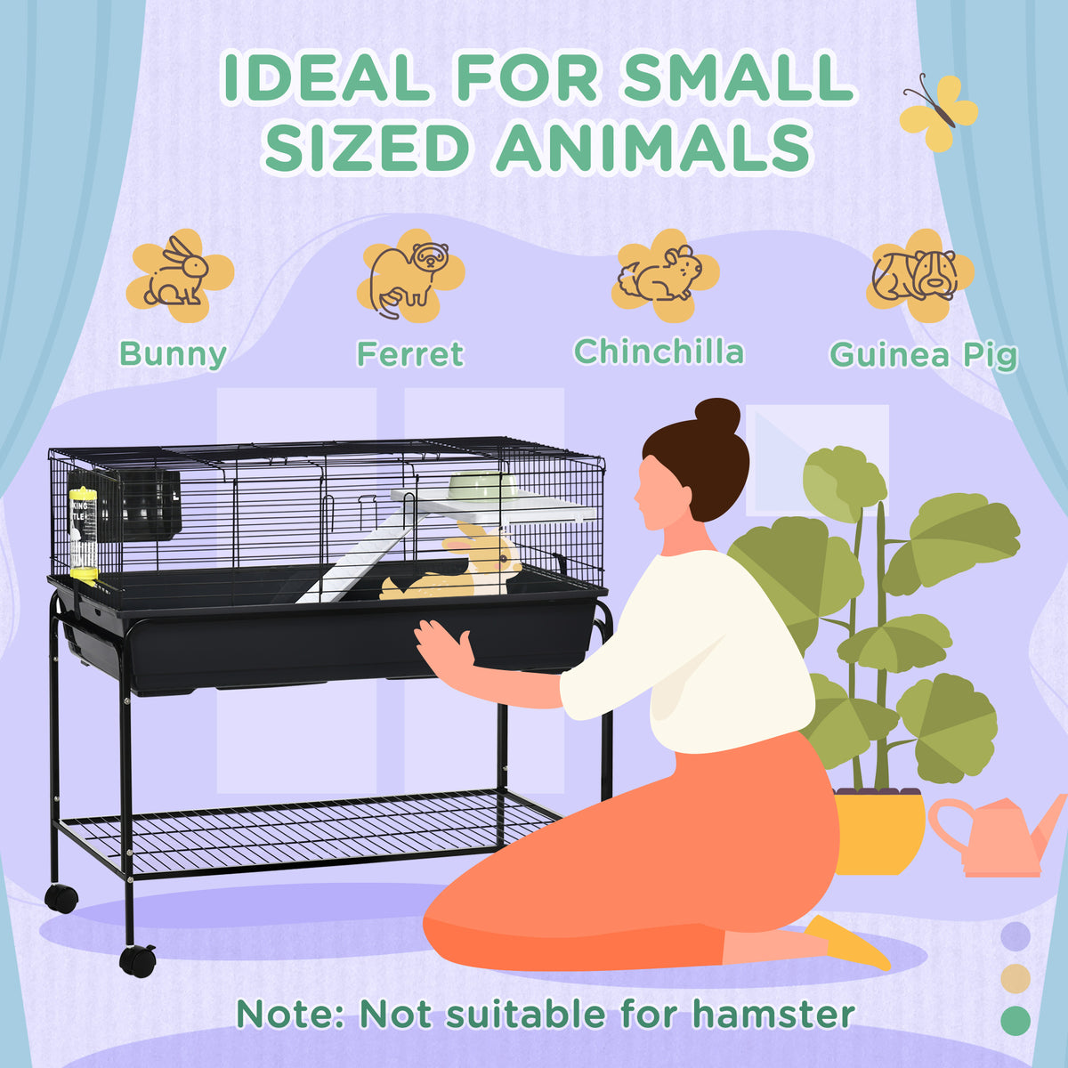 Two-Story Small Animal Cage with Removable Stand – view 9