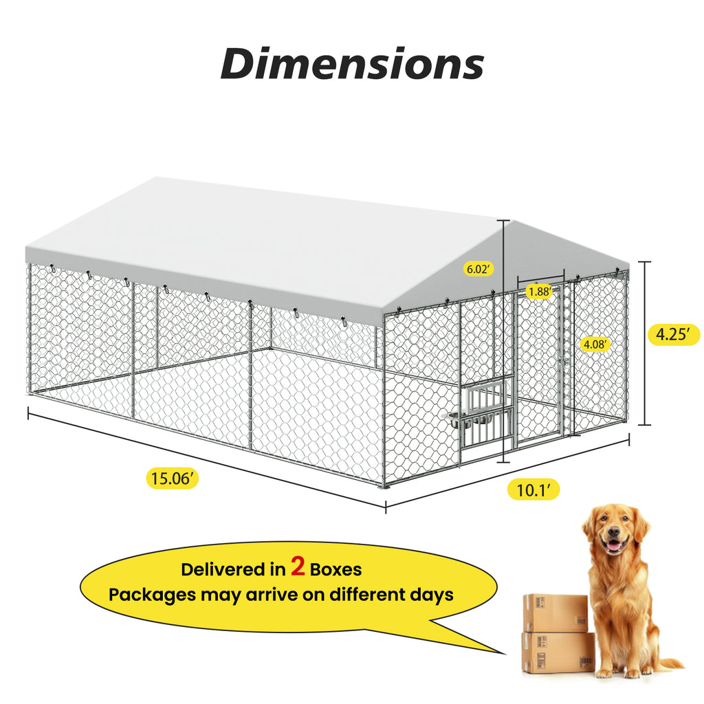 Large Outdoor Dog Kennel with Canopy for Comfortable Living Space – view 8