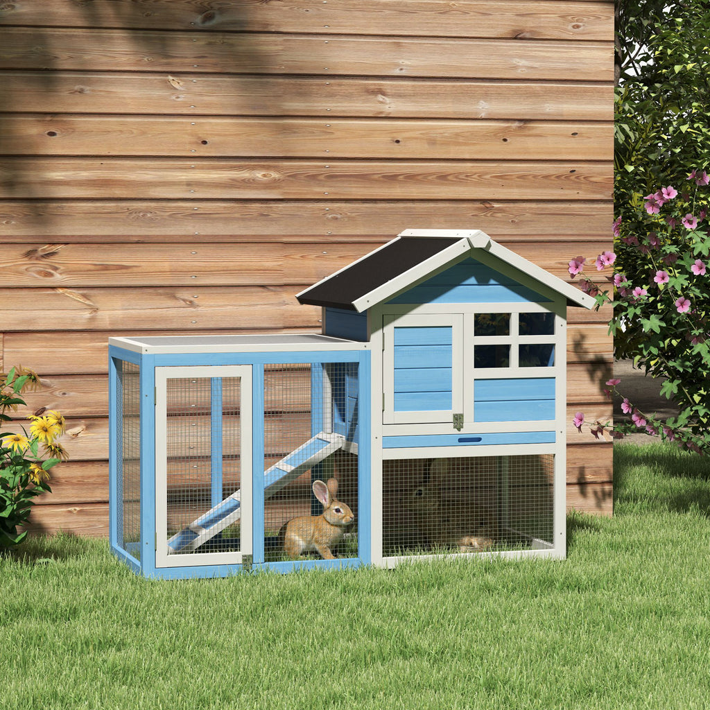 Wooden Rabbit Hutch with Outdoor Run and Removable Tray – view 7
