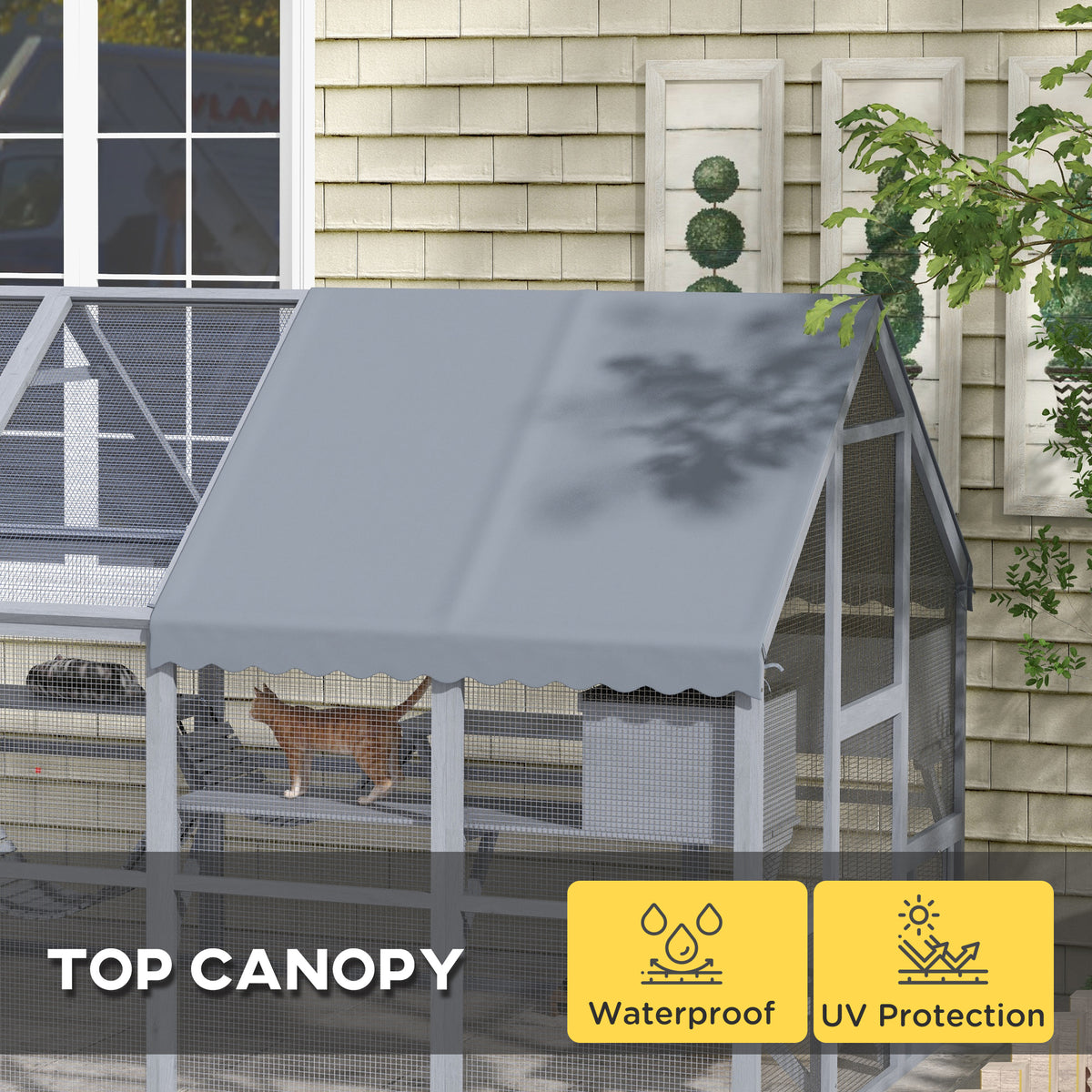 Wooden Catio Outdoor Cat Enclosure – view 9
