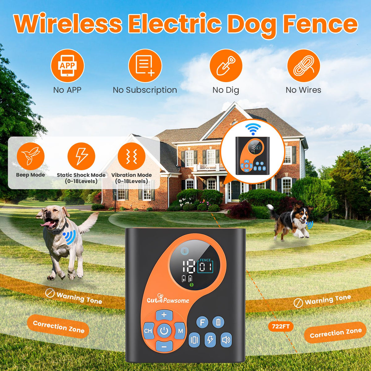 2 In 1 Wireless Dog Fence System with Training Collar – view 9