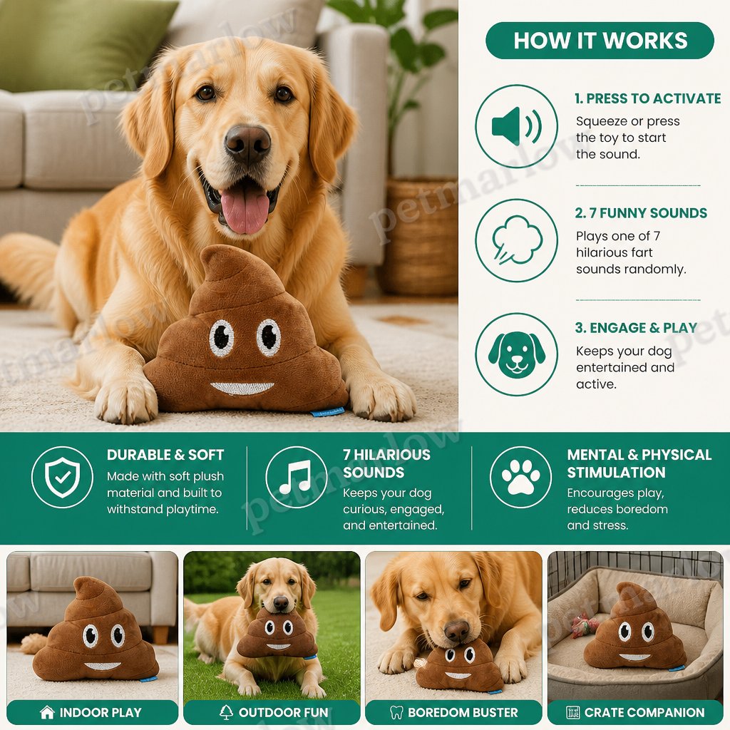 Farting Plush Dog Toy with 7 Funny Sounds – view 3