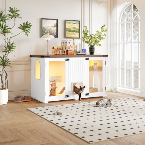Large Cat Litter Box Enclosure with LED Light – view 10