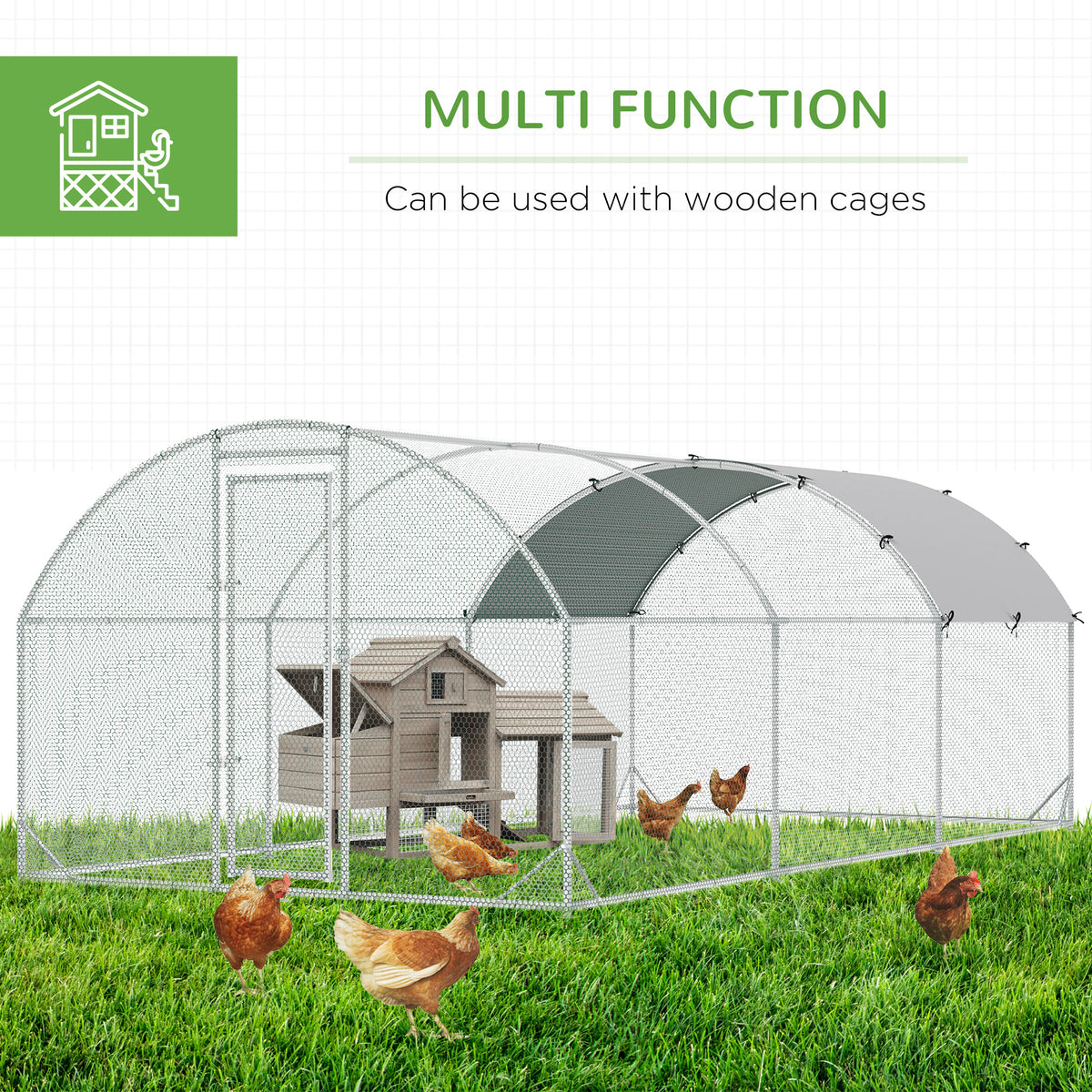 Large Chicken Coop with Waterproof Cover for Poultry – view 9