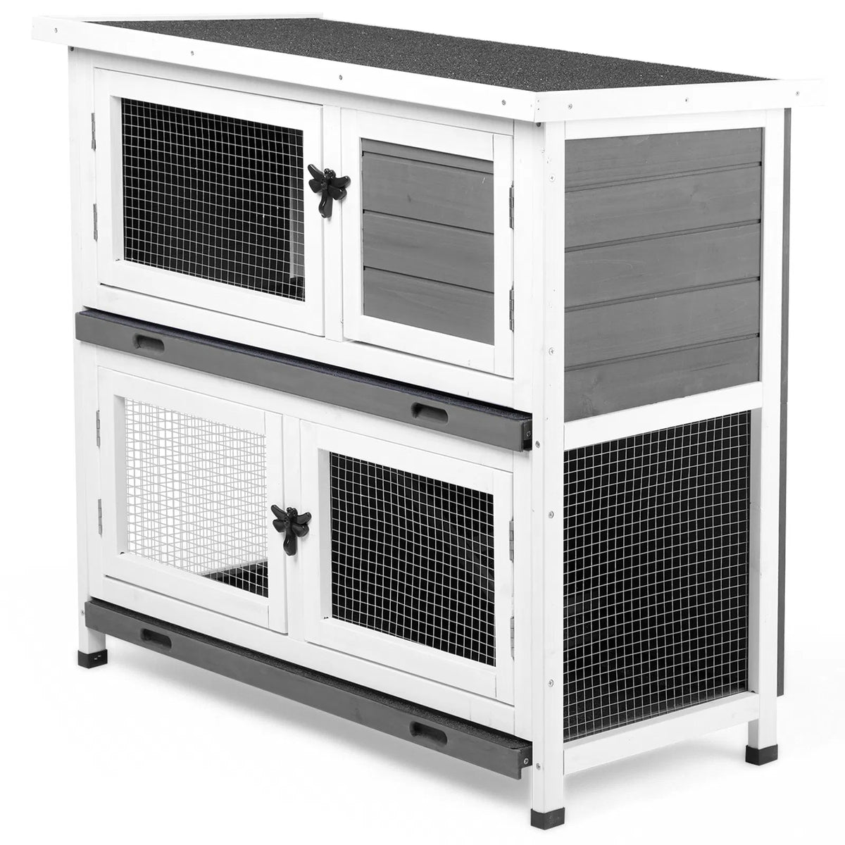 2 Story Solid Wood Rabbit Hutch for Small Animals – view 7