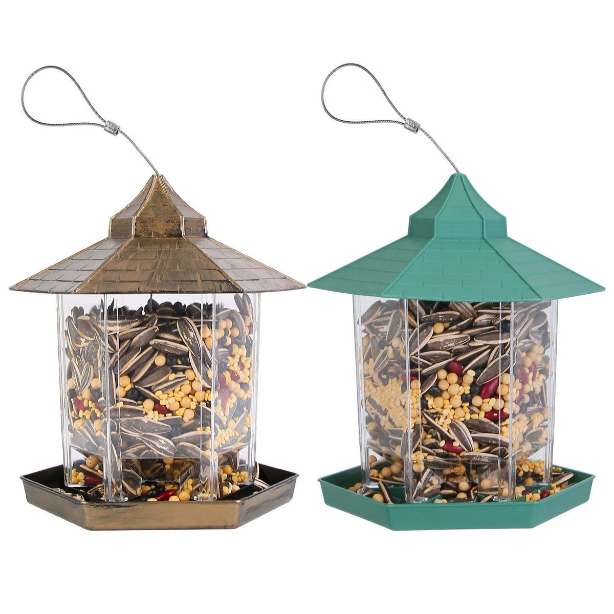 Hanging Gazebo Bird Feeder with Large Capacity and 6 Ports – view 11
