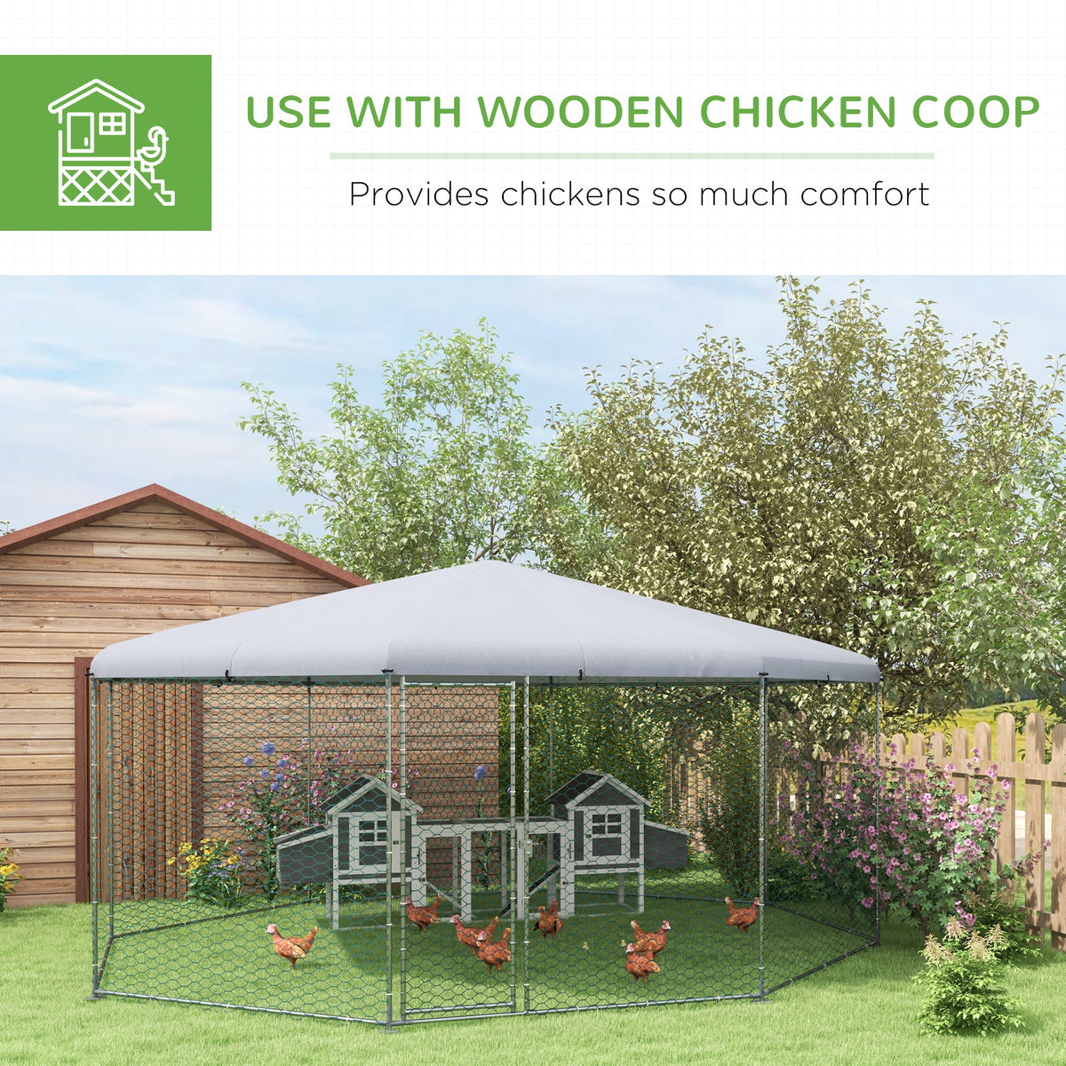 Chicken Run with Cover for 19-25 Chickens – view 7