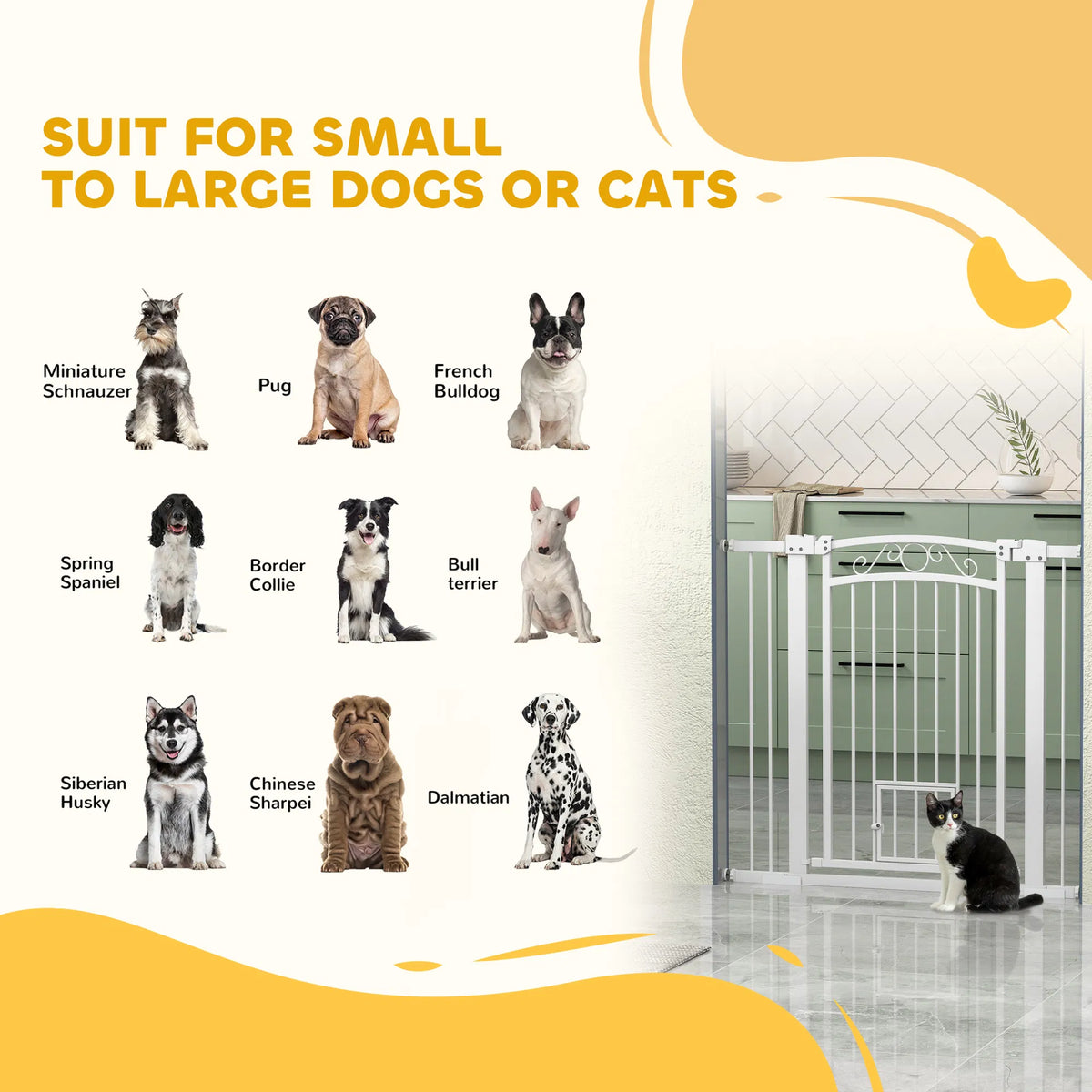 Walk Through Dog Gate with Small Pet Door – view 7