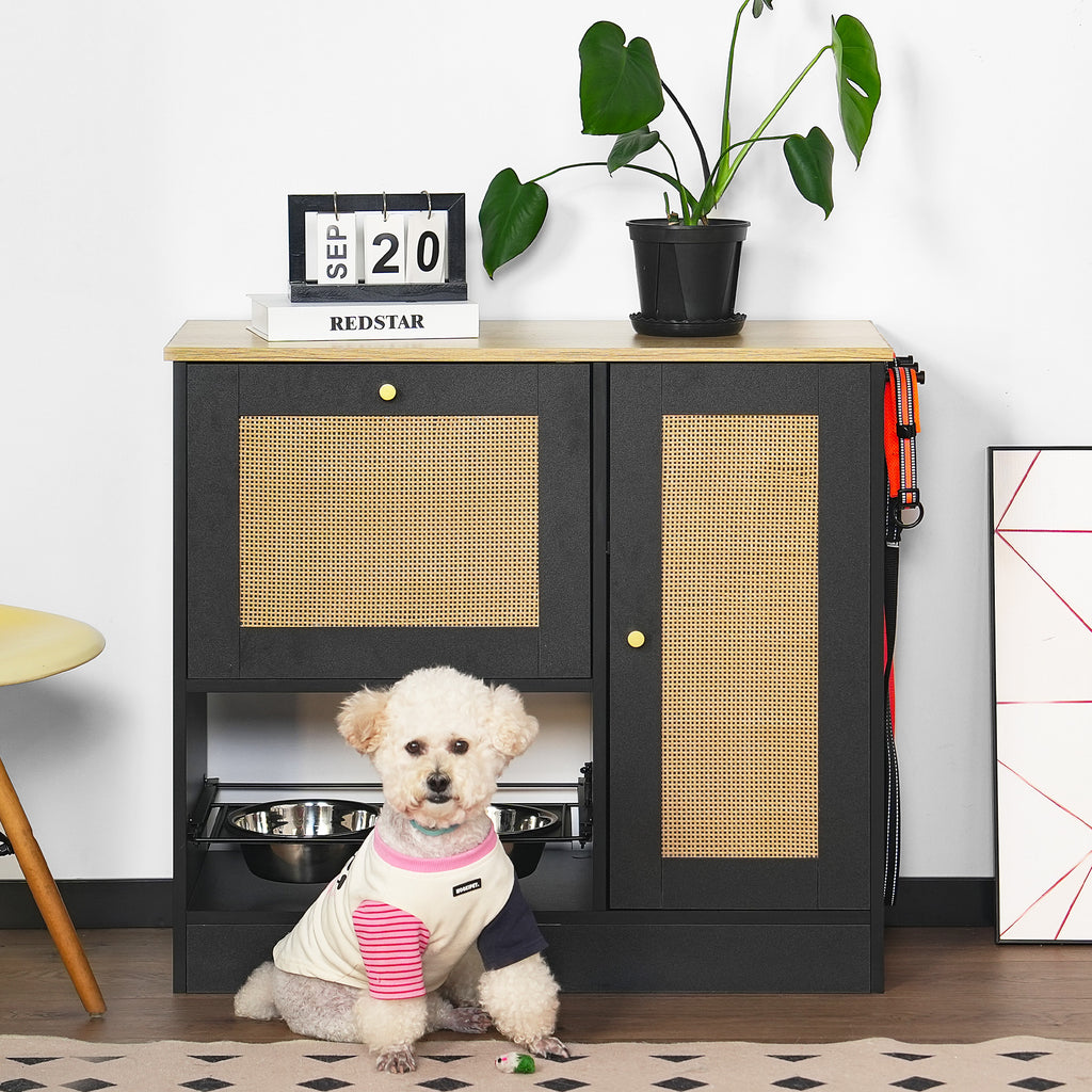 Pet Feeding Station With 2 Elevated Bowls