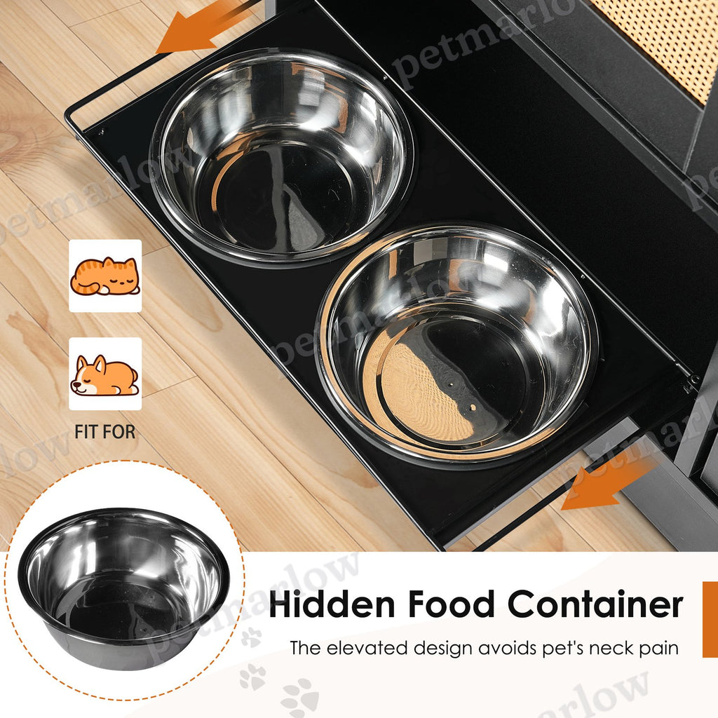 Pet Feeding Station With 2 Elevated Bowls – view 2