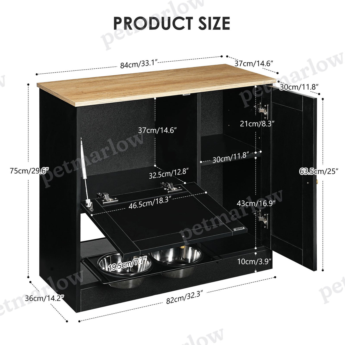 Pet Feeding Station With 2 Elevated Bowls – view 6