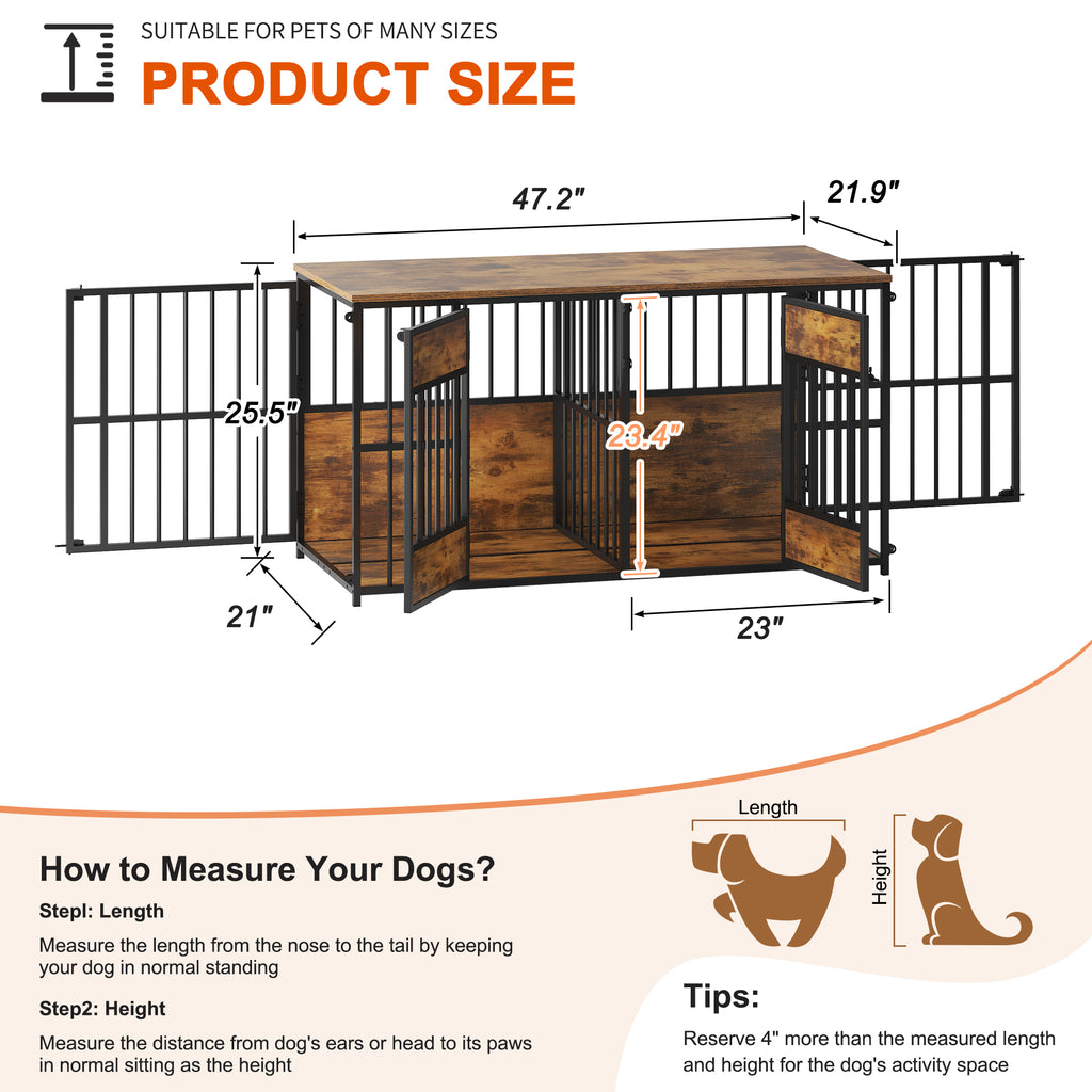 Wooden Dog Crate Furniture with Storage Top for Indoor Use – view 7