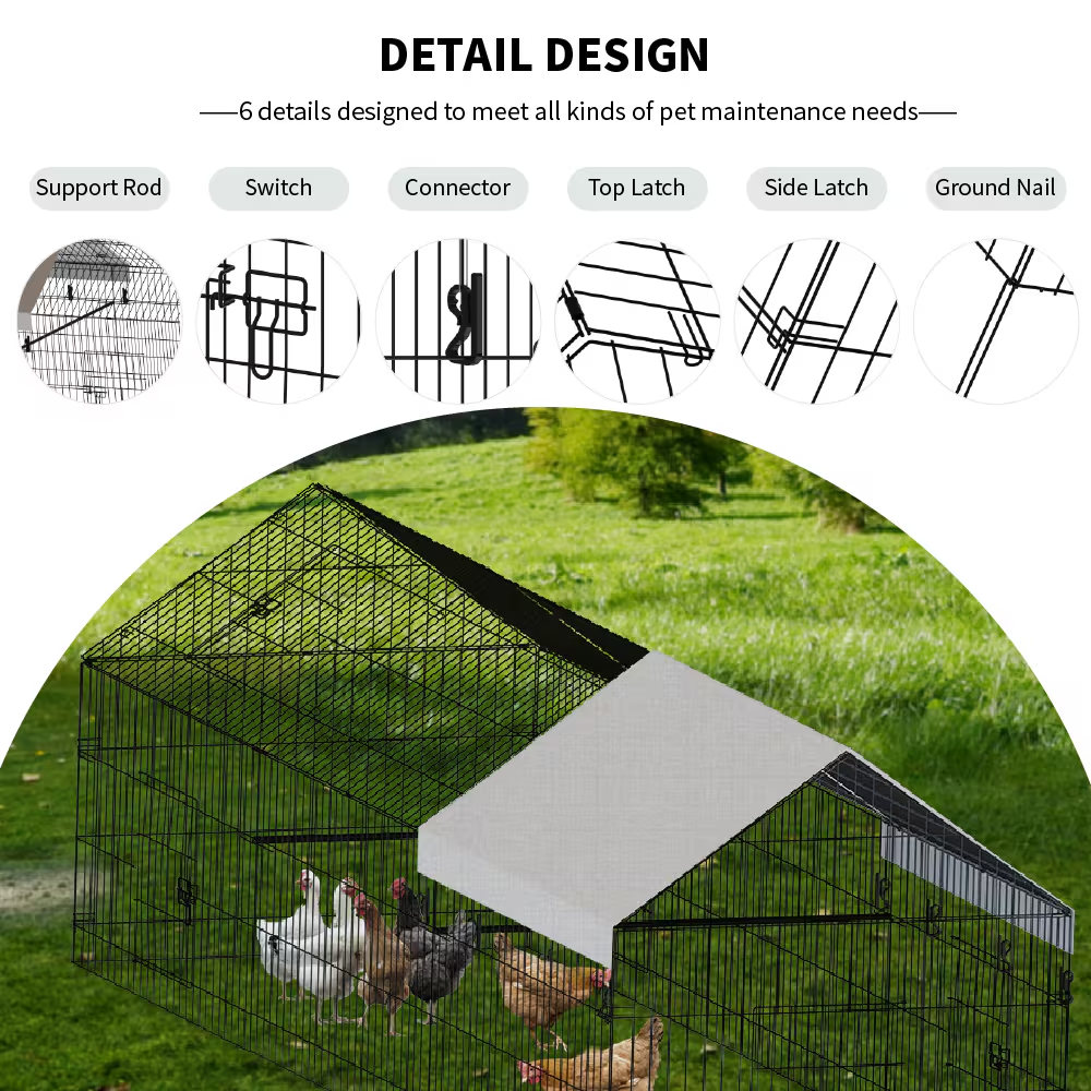 Metal Chicken Coop for Poultry Farming Outdoors – view 8