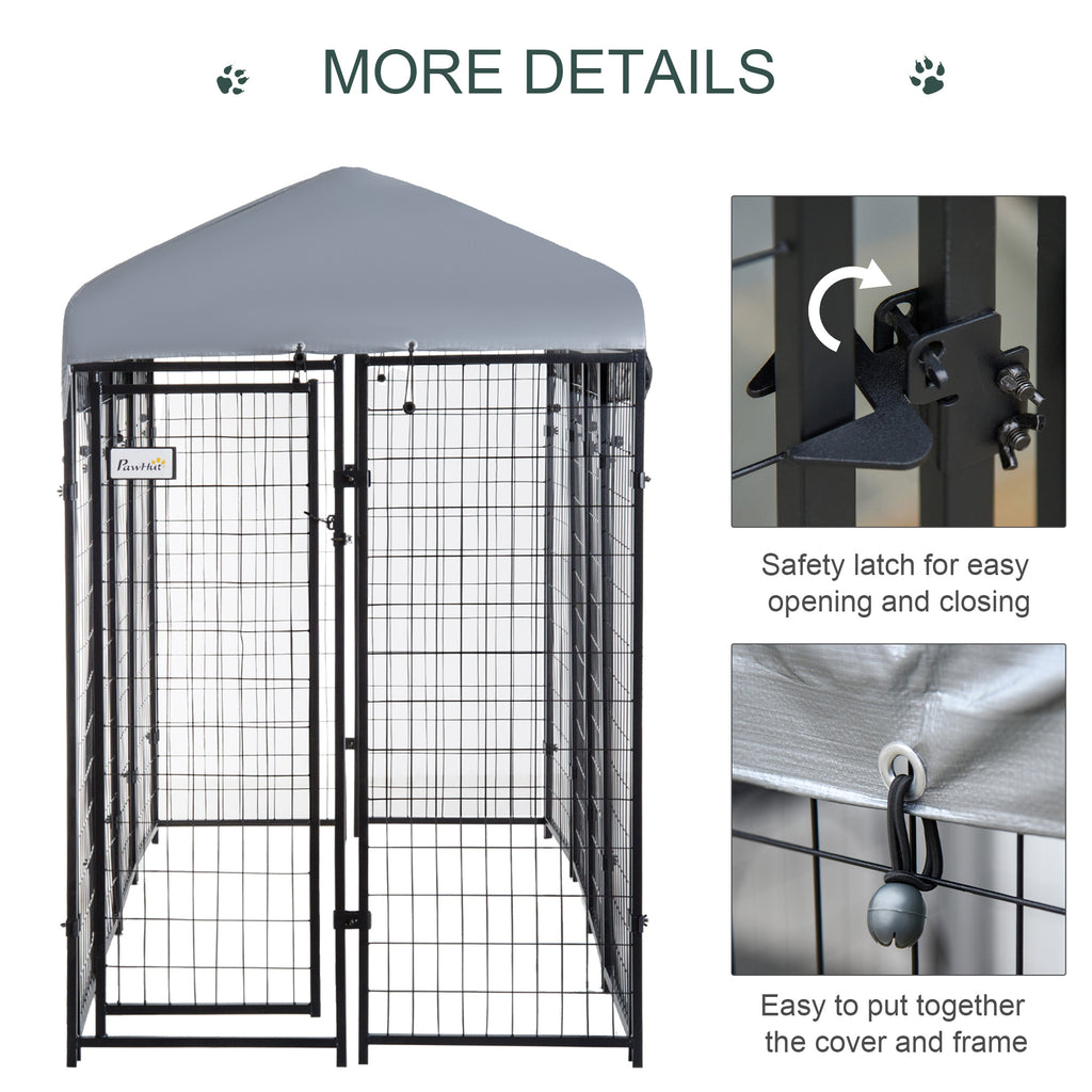 Outdoor Dog Kennel with Roof and Heavy Duty Wire – view 8