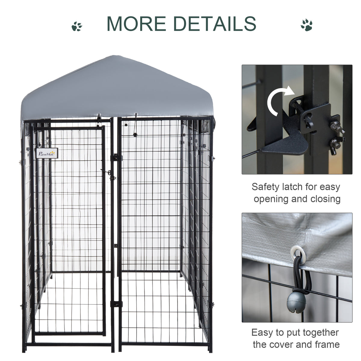 Outdoor Dog Kennel with Roof and Heavy Duty Wire – view 8