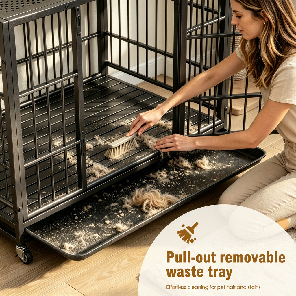 Heavy Duty Dog Crate with Lockable Wheels – view 8
