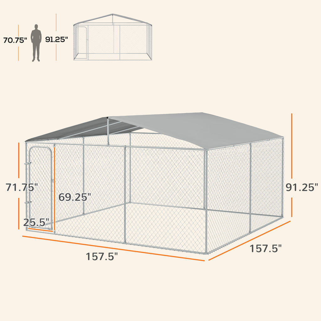 Dog Kennel Outdoor Dog Run with Canopy – view 7