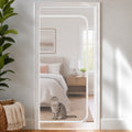 Fine-Grid Dual-Zipper Pet Mesh Door (No-Drill Install) – White Mesh / White Trim / D-Shape / Up to 40 × 83 in