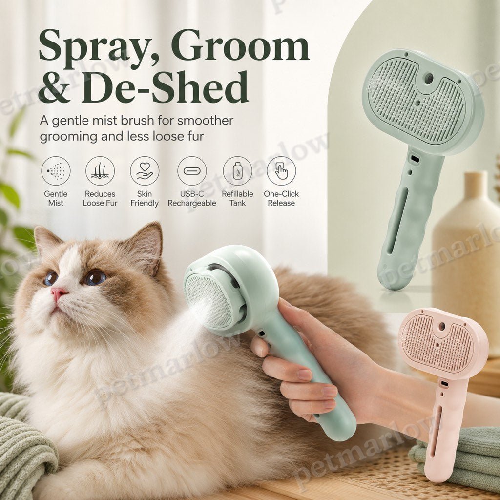 Fine-Mist Spray & One-Click Hair Release Pet Grooming Brush – view 4