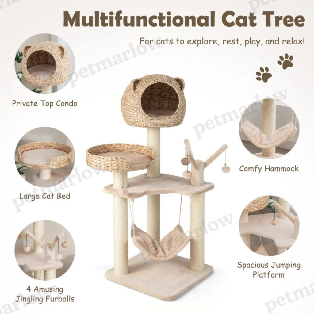 Five-story cat tree with hammock – view 3