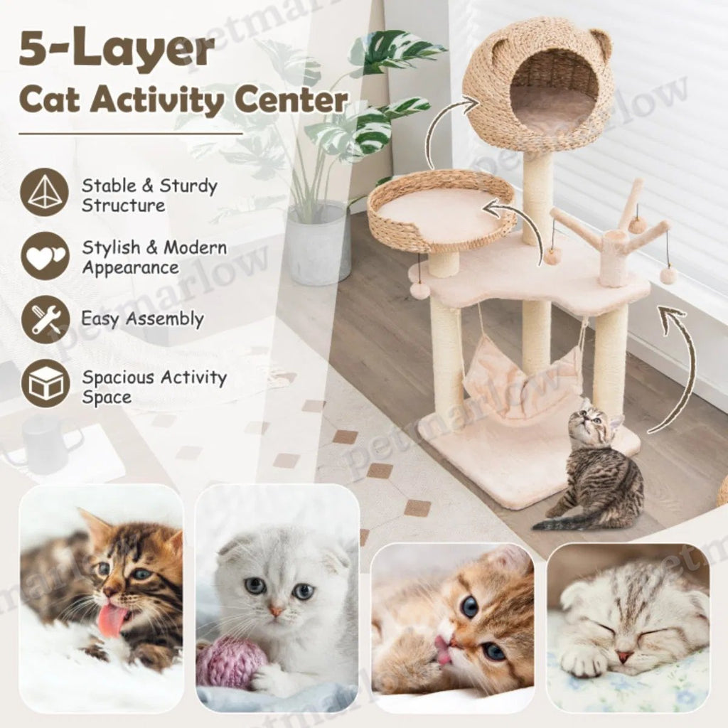 Five-story cat tree with hammock – view 5